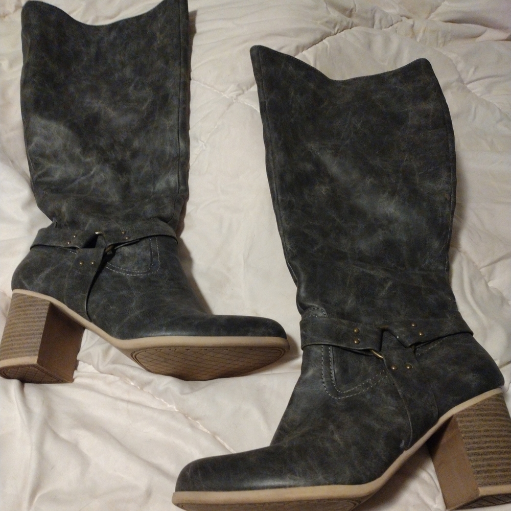 Knee high biker boots